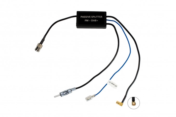 DAB SPLITTER PRO PASSIV TIL 8,5 OG 12V PHANTOM ANTENNER. ISO TIL SMB OG DIN