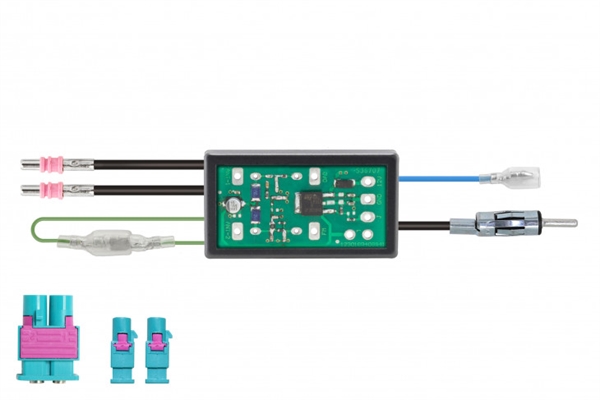 PRO DOBBELT UNI (2) FAKRA HAN TIL DIN HUN KIT 8,5/12V PHANTOM ADAPTOR 