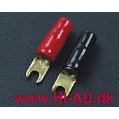 GAFFELTERMINAL 10 MM², 4,2MMØ RØD & SORT, 4 STK.