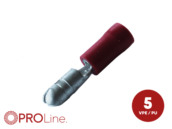 RUNDSTIK 4MM HAN RØD 0,5-1,5mm² 5 STK I BLISTER