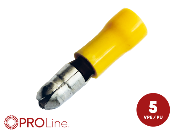 RUNDSTIK 5MM HAN GUL 4,0-6,0mm² 5 STK I BLISTER