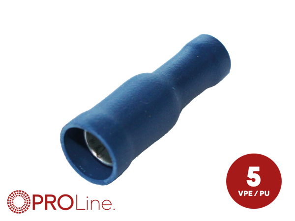 RUNDSTIK 5 MM HUN BLÅ 1,5-2,5mm² 5 STK I BLISTER