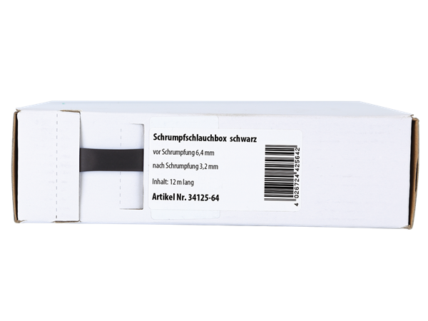 SORT KRYMPEFLEX Ø 6,4mm  12 meter