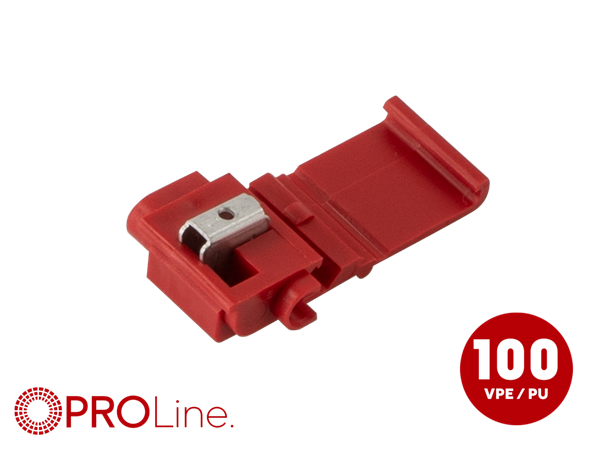 STRØMTYV RØD DOBBELT TAP 0,5mm²-1,0mm² 100 STK