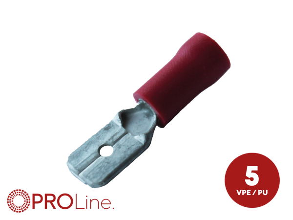 KABELSKO 2,8MM RØD HAN 0,5-1,5MM² 5 STK I BLISTER