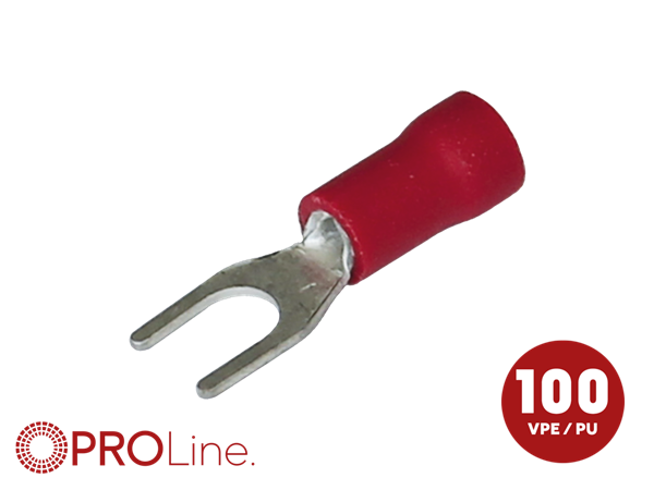 GAFFELSKO 4MM RØD 0,5-1,5MM² 100 STK