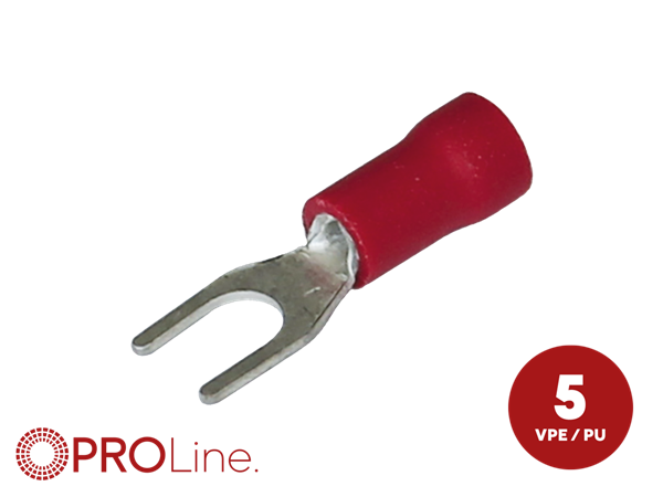 GAFFELSKO 4MM RØD 0,5-1,5MM² 5 STK I BLISTER