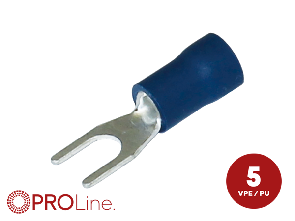 GAFFELSKO 4MM BLÅ 1,5-2,5MM² 5 STK I BLISTER