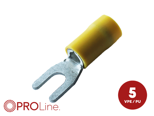 GAFFELSKO 4MM GUL 4,0-6,0MM² 5 STK I BLISTER