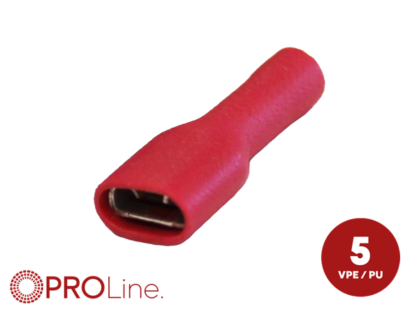 KABELSKO 4,8MM RØD HUN FULD ISOLERET 0,5-1,5MM² 5 STK I BLISTER