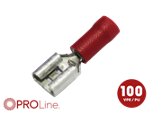 KABELSKO 6,3MM RØD HUN 0,5-1,5MM² 100 STK