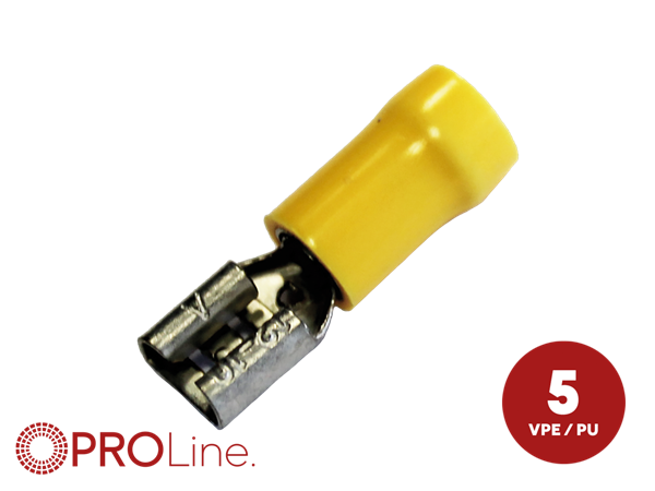 KABELSKO 6,3MM GUL HUN 4,0-6,0MM² 5 STK I BLISTER