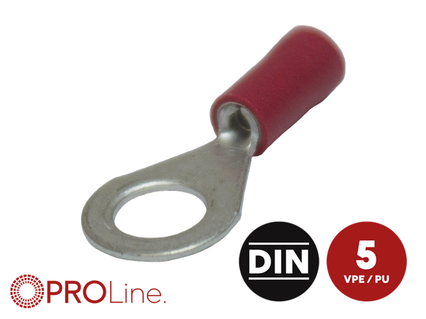 RINGKABELSKO 6,5MM RØD 0,5-1,5MM² 5 STK I BLISTER