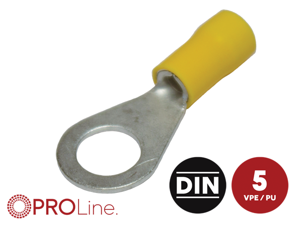 RINGKABELSKO 8MM GUL 4,0-6,0MM² 5 STK I BLISTER