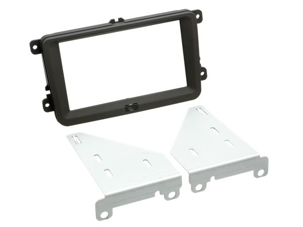 DOBBEL DIN RAMME VW/SKODA/SEAT SOFT TOUCH MED PLADS TIL MICROFON