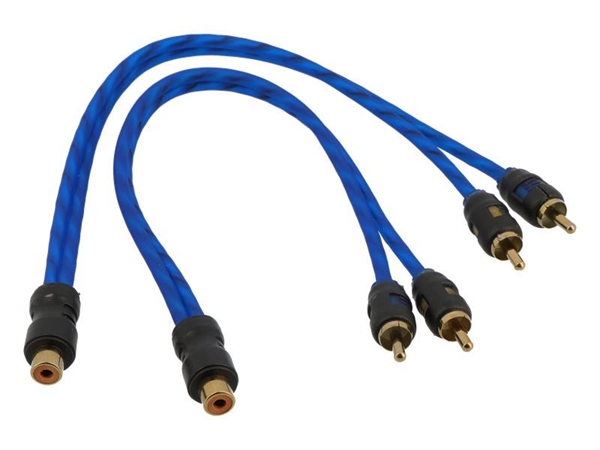 Y KABLER BLÅ FLEXIBLE MED KORTE STIK. HUN TIL 2 HAN (SÆT)