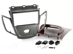 RADIORAMME FORD FIESTA 2008>,METALGRÅ + RØD DISPLAY COVER