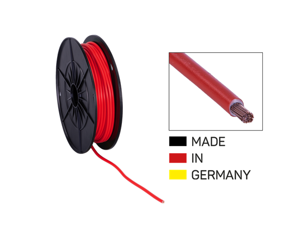 STRØMKABEL 4MM2 RØD OFC 25 METER RULLE