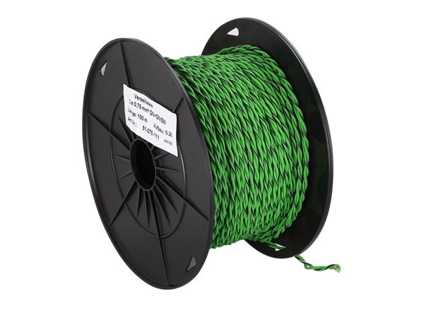 HØJTTALERKABEL TWISTED GRØN 0,75MM2 100M