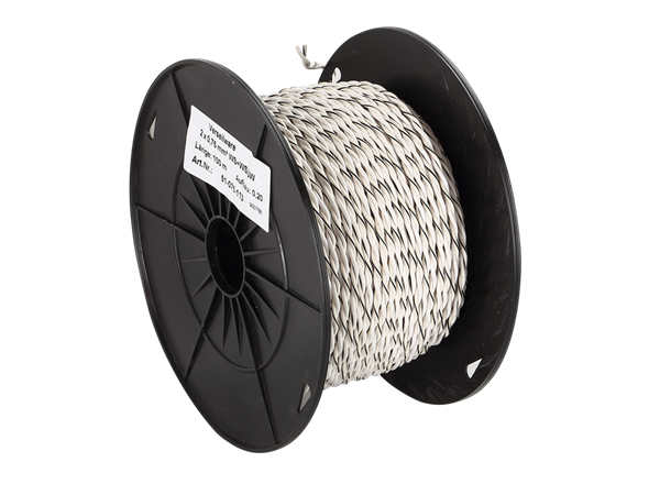HØJTTALERKABEL TWISTED HVID 0,75MM2 100M