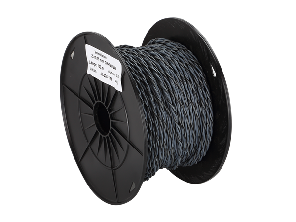 HØJTTALERKABEL TWISTED GRÅ 0,75MM2 100M