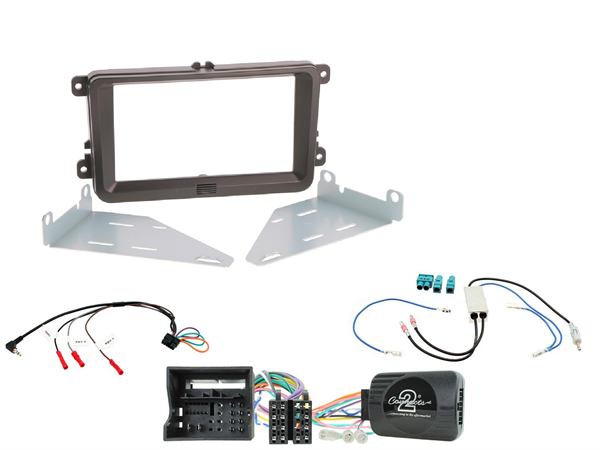 KOMPLET MONT. KIT VW 2015 > MED 2 FAKRA ANTENNER. SORT MED MIKROFONHUL
