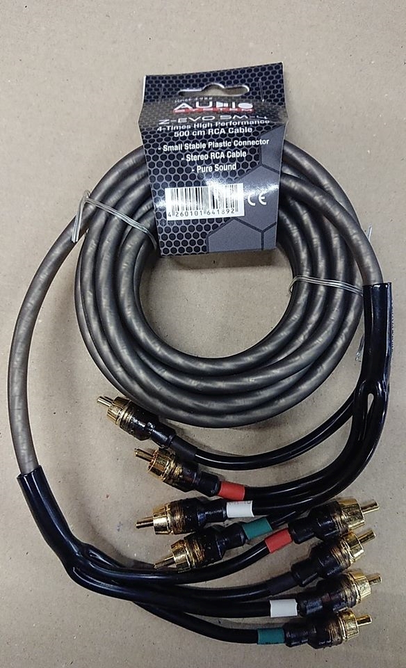 AUDIO SYSTEM Z-EVO 4 KANAL 5,0 METER HIGH-Performance RCA Cable