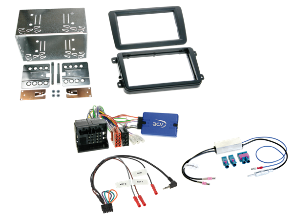 KOMPLET MONT. KIT SEAT/SKODA/VW 2003 > MED 2 FAKRA ANTENNER. SORT PERFEKT FIT