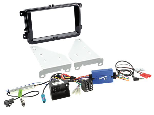 KOMPLET MONT. KIT SEAT/SKODA/VW 2003 > MED 1 FAKRA ANTENNE. PIANO SORT MED MIKROFONHUL