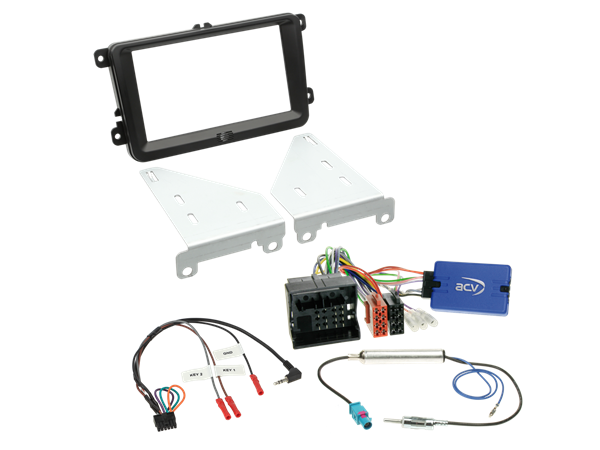 KOMPLET MONT. KIT VW 2015 > MED 1 FAKRA ANTENNER. SORT MED MIKROFONHUL