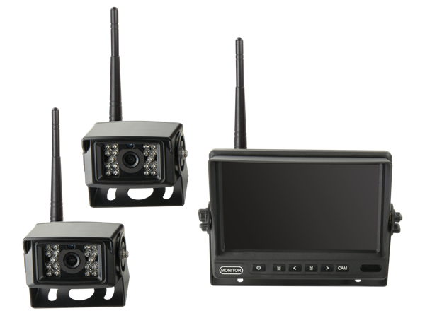 KAMERA KIT TIL KASSE ELLER CAMPER 7" DAG/NAT DOBBELT TRÅDLØS VIDEO OVERFØRSEL