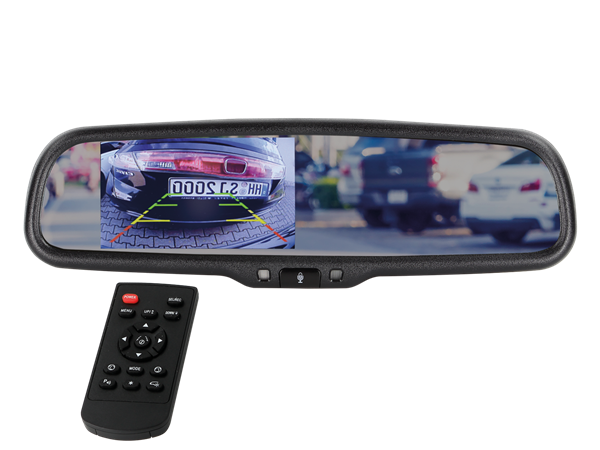 4,3" UNIVERSAL SPEJL MONITOR MED 2 VIDEO INDGANGE (HIGH BRIGHTNESS)