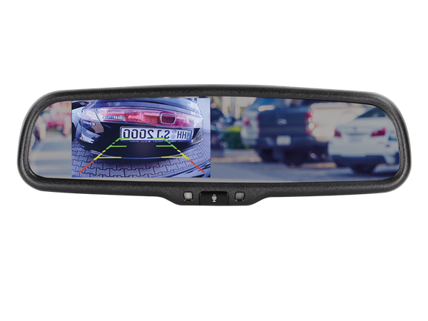 4,3" UNIVERSAL SPEJL MONITOR MED 2 VIDEO INDGANGE (AUTOMATISK DIMMER)