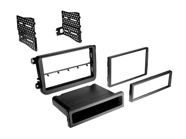 1-2 DIN RAMME VW/SKODA SORT MED LØS SKUFFE OG EXTRA SIDEMONTERINGER