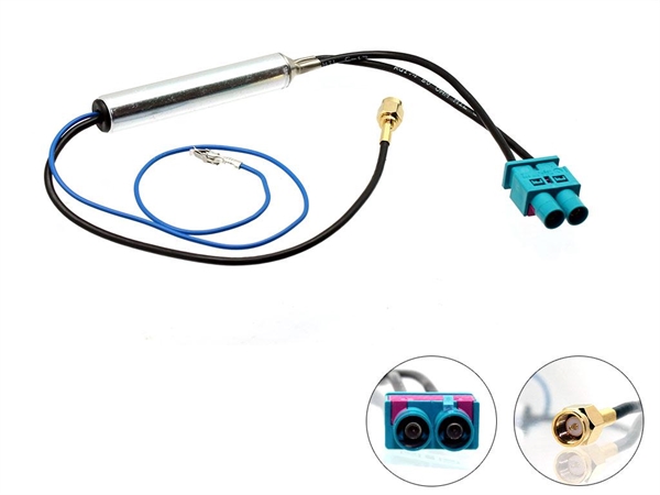 STANDART DOBBELT FAKRA HAN TIL SMA (HAN) 12V PHANTOM ANTENNE ADAPTOR