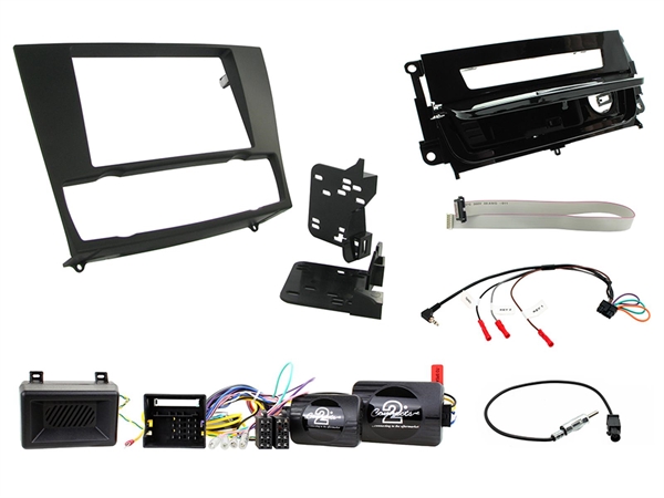 KOMPLET MONT. KIT BMW 3-SERIE 2005 > 2012 SORT/PIANO SORT MED AUT. AIRCON OG UDEN FORSTÆRKER