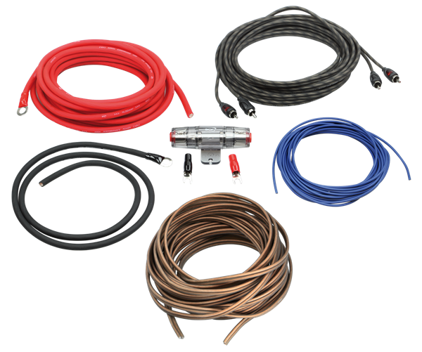 KOMPLET KABELSÆT 10 MM² 2 KANAL MED HØJTTALER KABEL