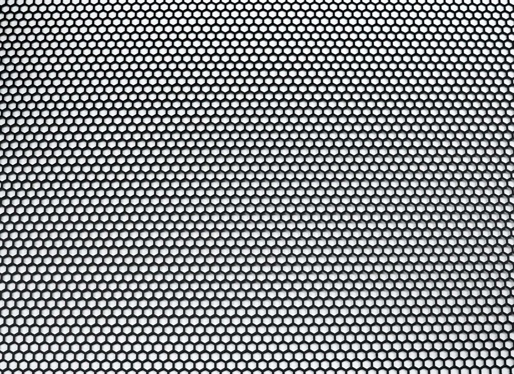 AUDIO SYSTEM SORT HEXAGON GITTER 0,7 X 0,45M (8MM HULLER) 2STK