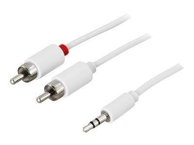 Lydkabel, 3,5mm han - 2xRCA han 1m, HVID