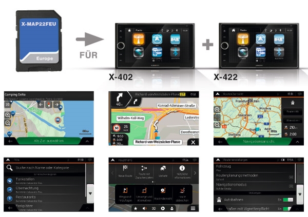 XZENT MicroSD MED NAGATIONS SOFTWARE OG 1 ÅRS UPDATE TIL X-402/X-422