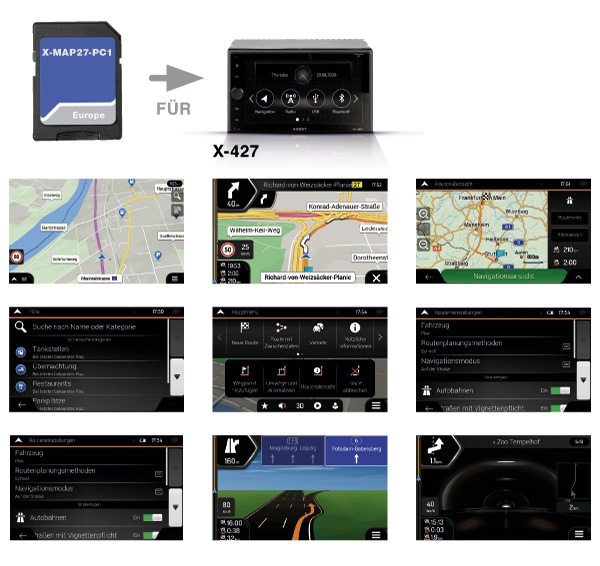 XZENT MicroSD MED CAMPER NAGATIONS SOFTWARE OG 1 ÅRS UPDATE TIL X-427/X-F270