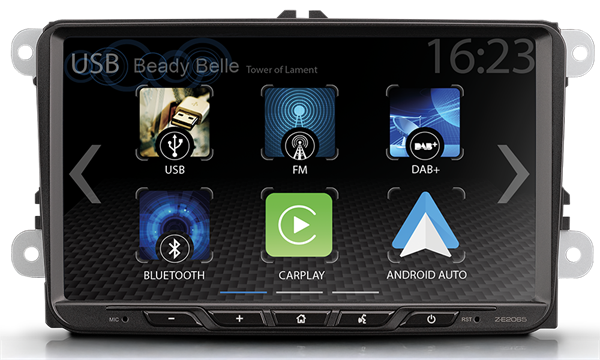 ZENEC BIL-SPECIFIC VW/SEAT/SKODA 9" INFOTAINMENT DAB+/RADIO/USB/BT/TRÅDLØS CARPLAY OG ANDROID AUTO